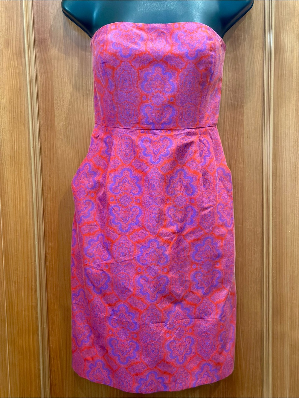 J.Crew Ella Medallion Paisley Print Strapless Mini Dress